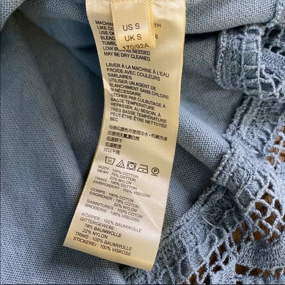 SALE! Free People Prarie Days light blue lace top - Picture 9 of 10